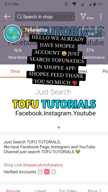 HELLO WE ALREADY HAVE SHOPEE ACCOUNT 😃 JUST SEARCH TOFUNATICS IN SHOPEE APP/SHOPEE FEED THANK YOU SO MUCH ❤️